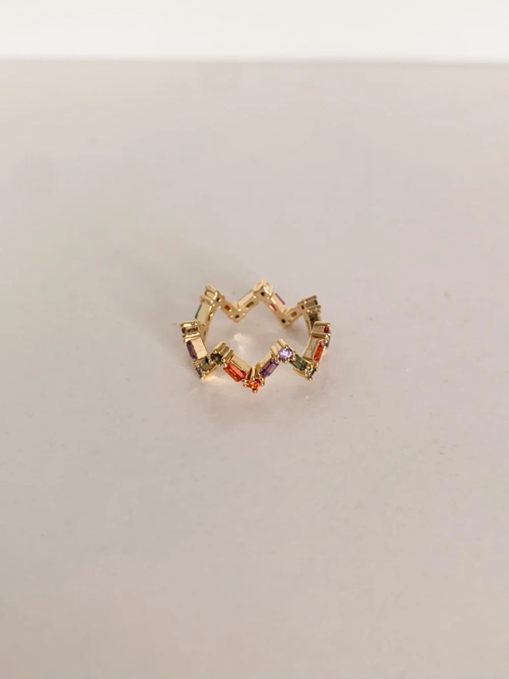 NWOT Gold Multistone Chevron Ring